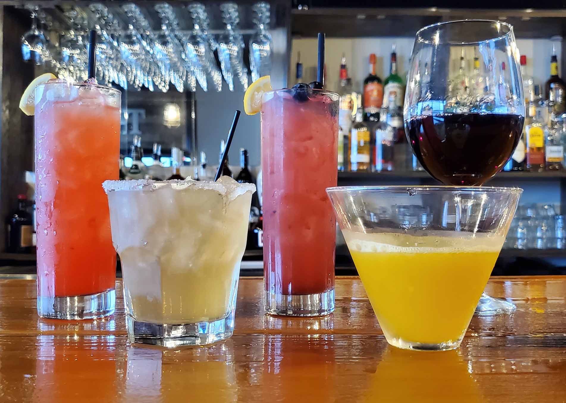 Bar with colorful cocktails